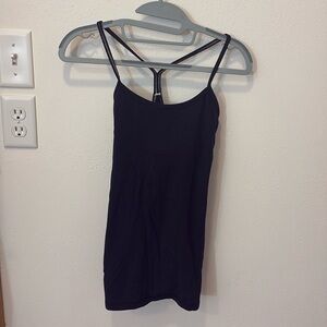 Lululemon Power Y Black Tank Top Built In Bra Size 4